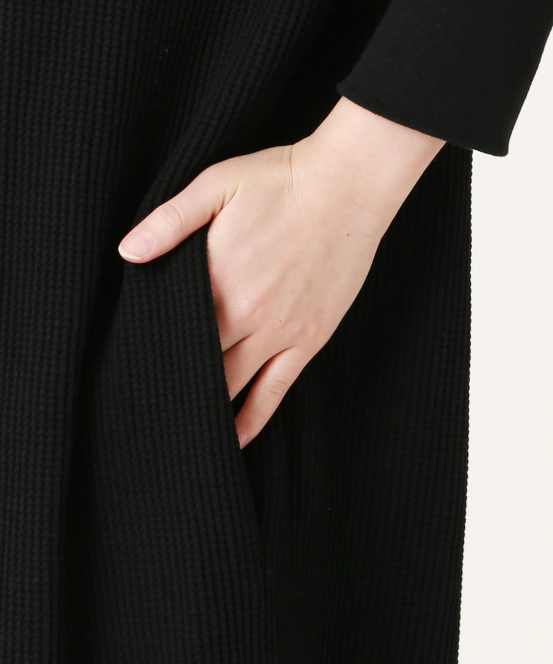 regleam リブニットロングスリーブワンピース M ブラック WEB限定】ラグランスリーブニットワンピース【M】[品番