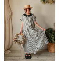 ピエロの切り替えワンピース　ストライプ×black　【web価格】