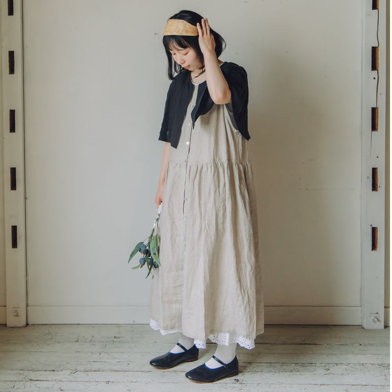 美品【HERITANOVUM】ヘリテノーム　ノースリーブ　ケープ　ワンピース 美品【HERITANOVUM】ヘリテノーム ノースリーブ ケープ