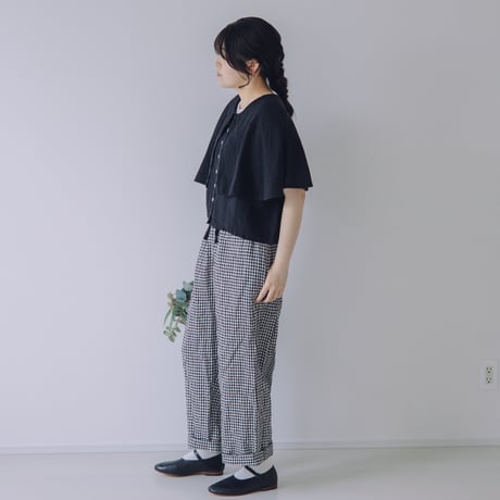 ノースリーブケープブラウス　/　フレンチ　BK