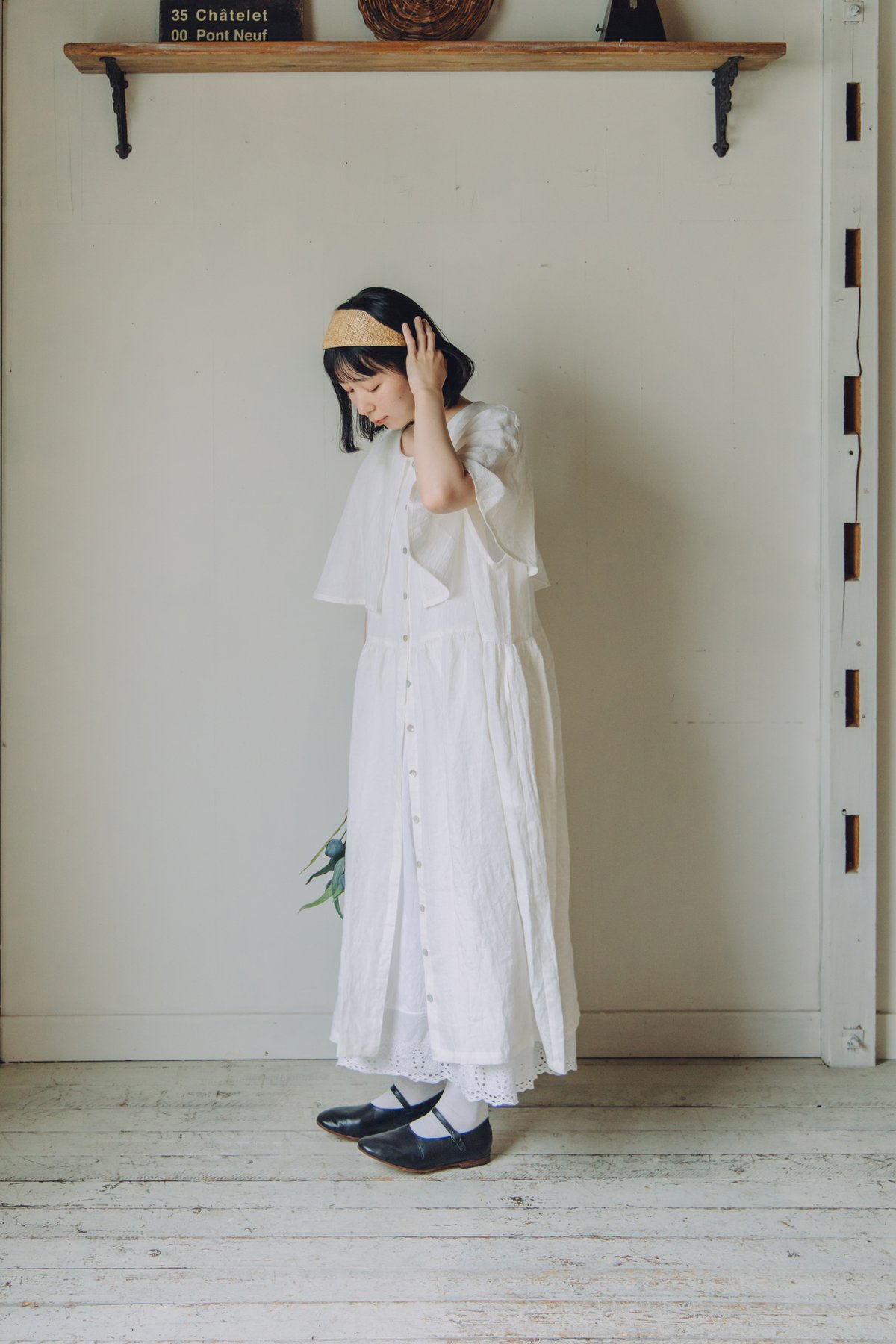 美品【HERITANOVUM】ヘリテノーム　ノースリーブ　ケープ　ワンピース 美品【HERITANOVUM】ヘリテノーム ノースリーブ ケープ