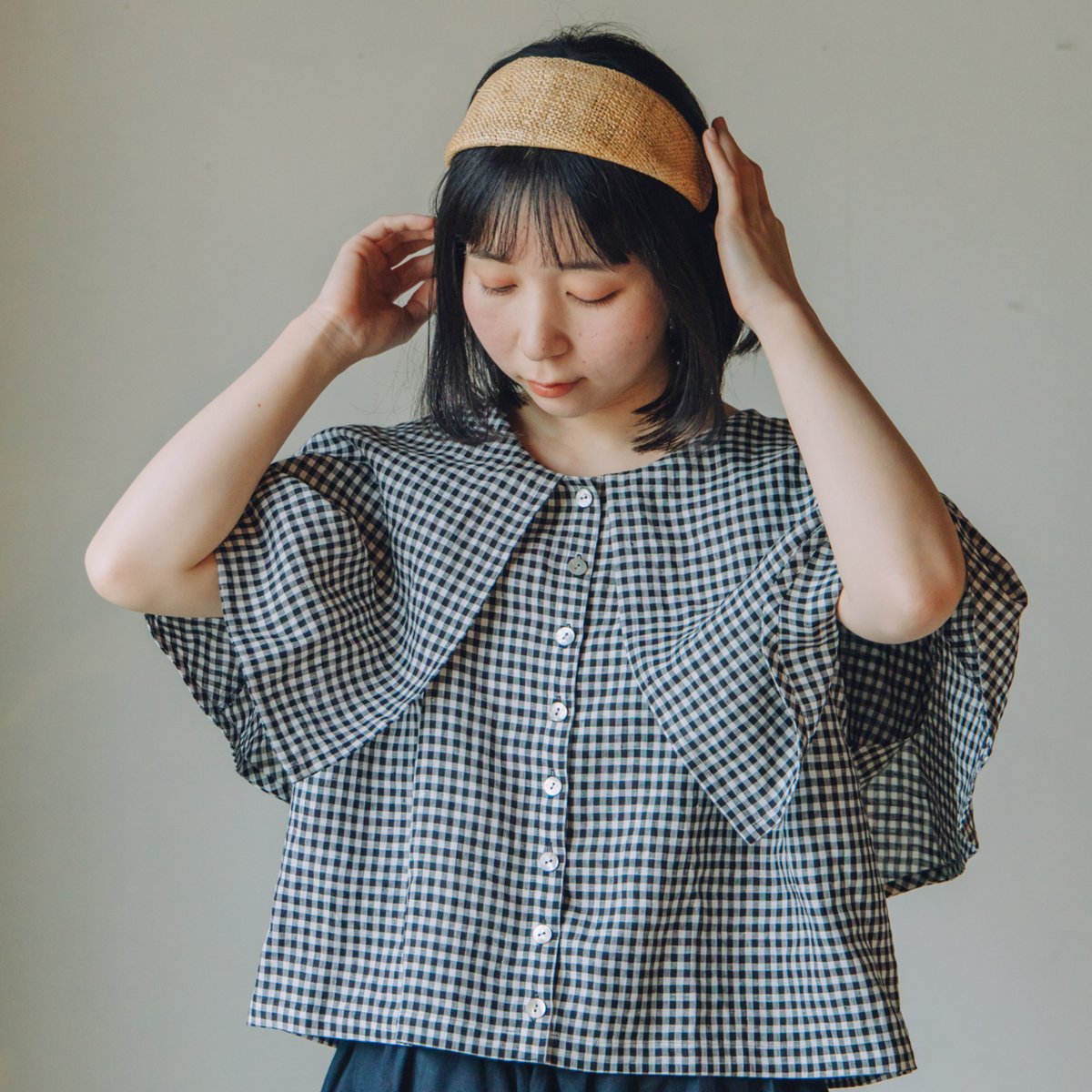 極美品 M'S GRACY 2021年 ギンガムチェック フリル ブラウス 38 シャツ ブラウス ギンガムチェックフリルブラウス「O'fmus