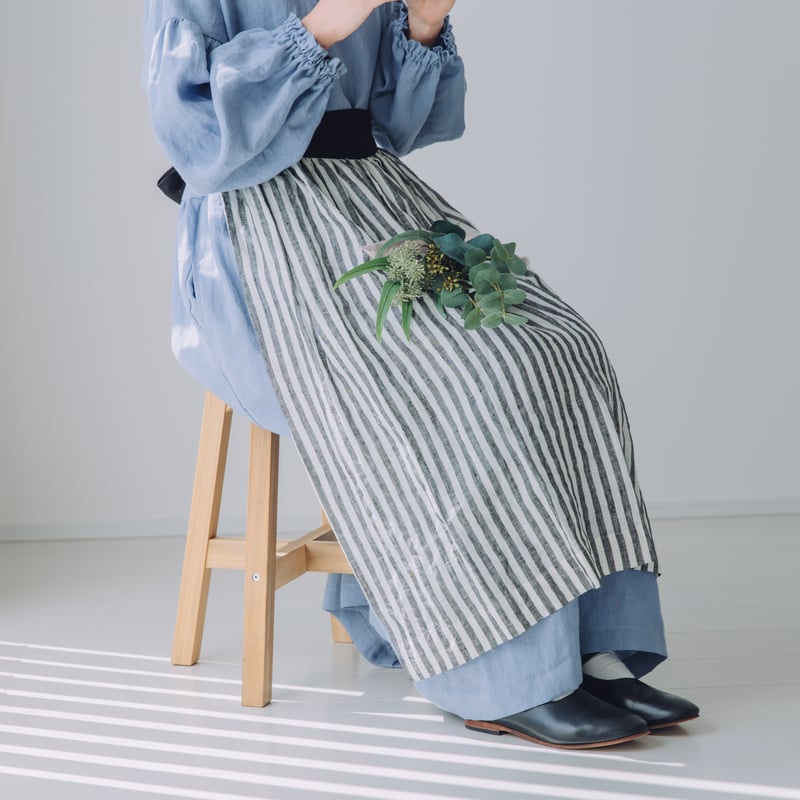 ≪1/30（金）22:00〜 販売スタート≫ エプロン / ストライプ ロング丈