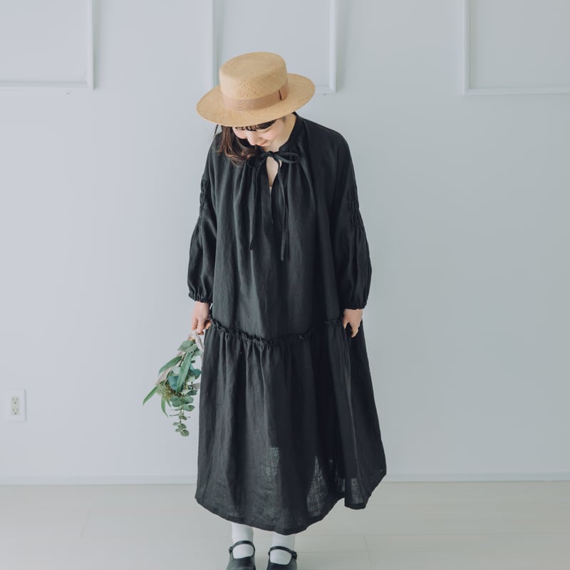 フルールワンピース / ブロード black【web価格】 | Momono-hana 
