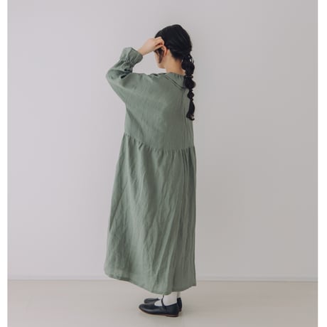 layer collarワンピース　/　ブロード　GRN