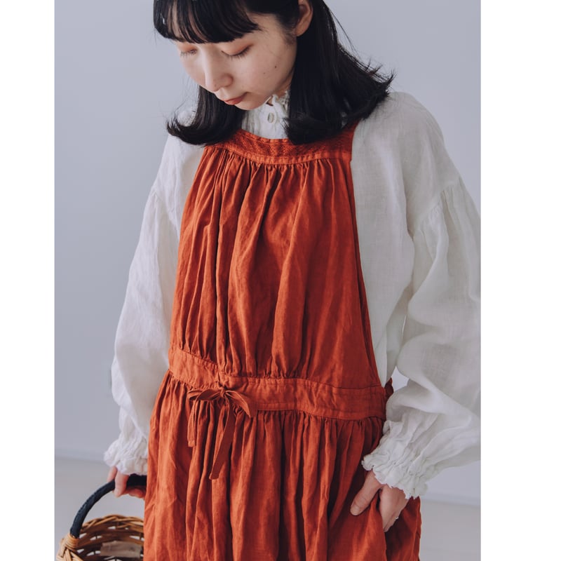 kitchenworkエプロンワンピース / 手染 vintagered | Momono-hana