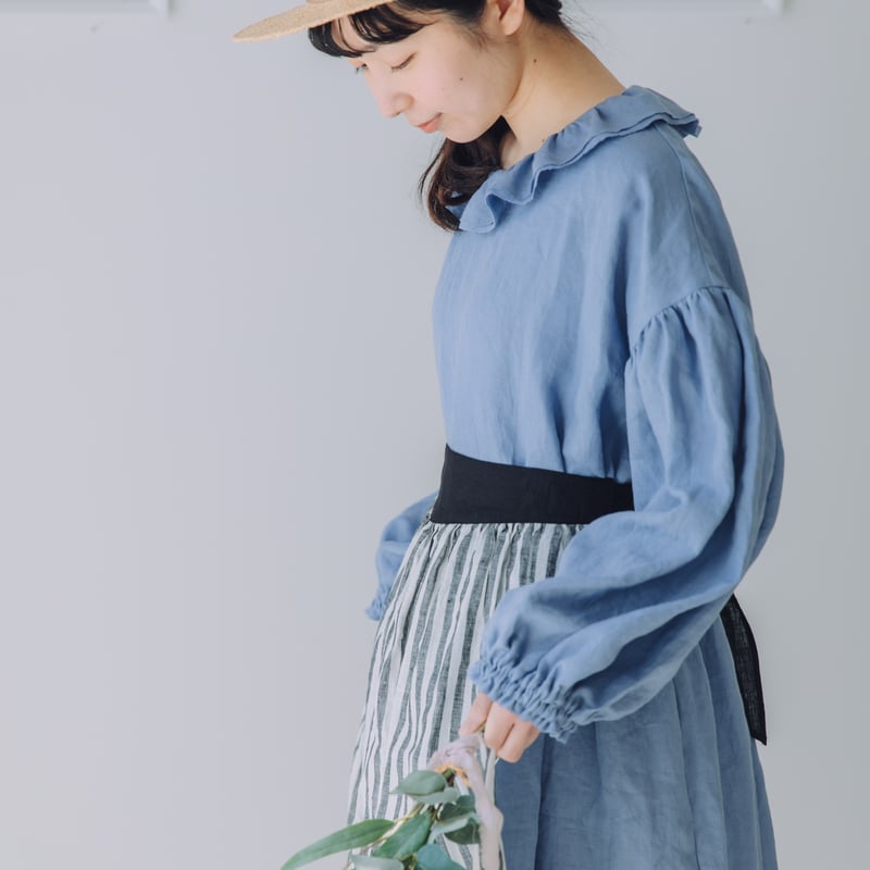 ≪1/30（金）22:00〜 販売スタート≫ エプロン / ストライプ ロング丈