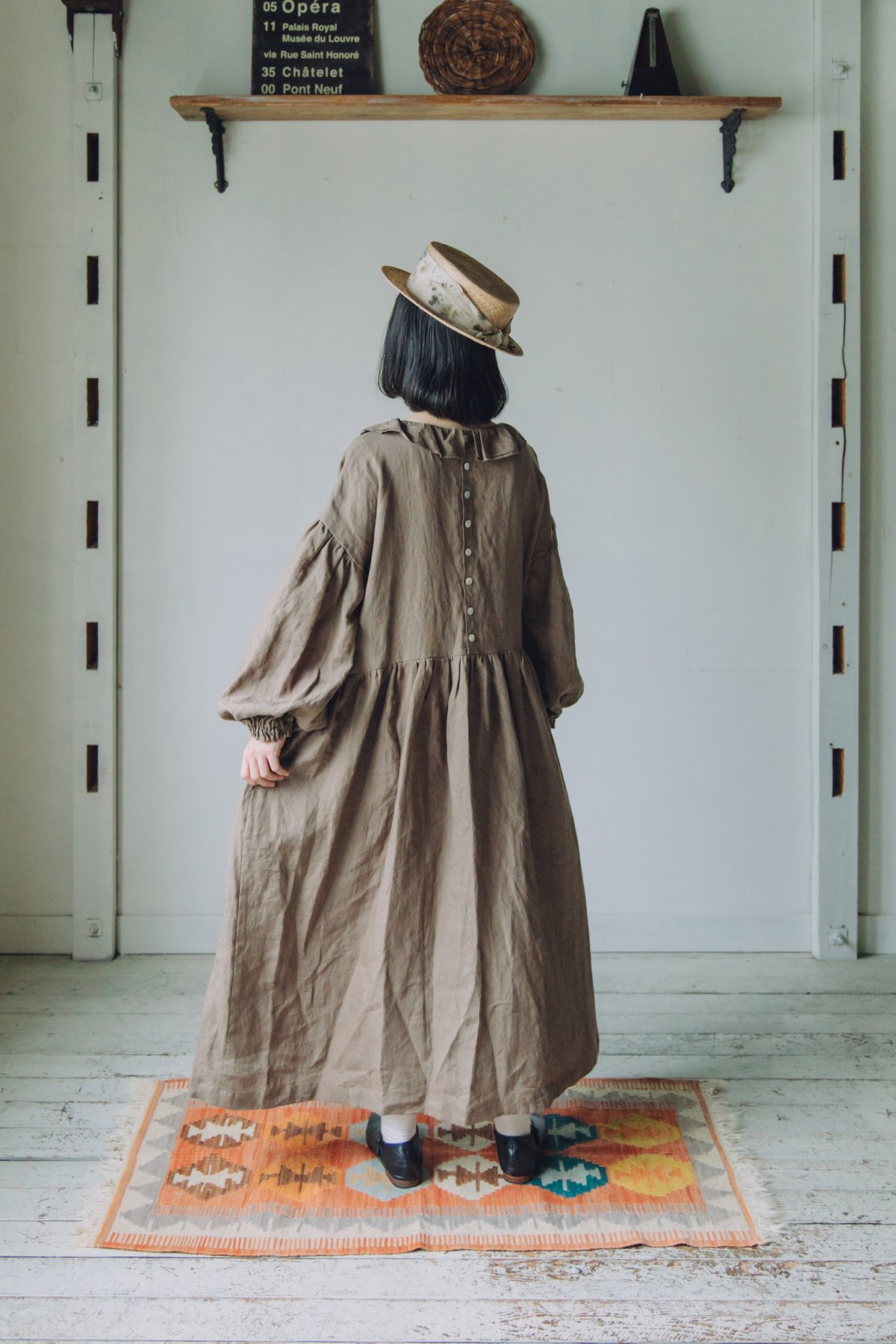 ≪ 限定数量 2/3 START ≫ バイカラー Wフリル襟のワンピース ブロード