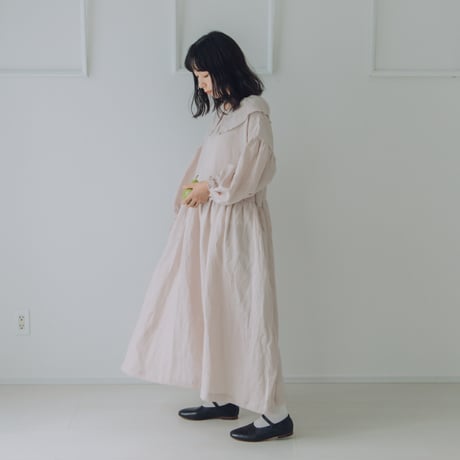 人気【Momono-hana】フリル袖ママワンピース ハンドメイド作家 リネン 人気【Momono-hana】フリル袖ママワンピース ハンドメイド作家