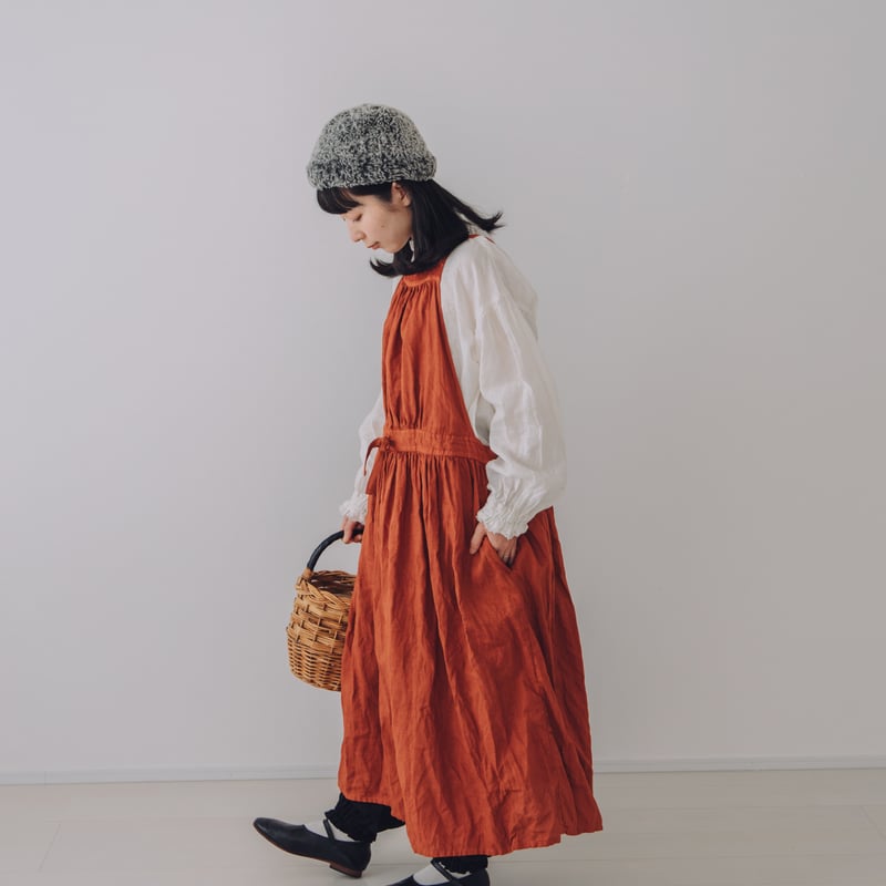 kitchenworkエプロンワンピース / 手染 vintagered | Momono-hana