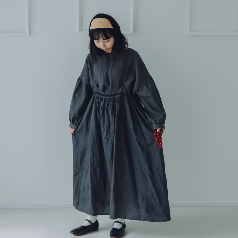 レースキャミワンピース / 手染 チャコールグレー | Momono-hana