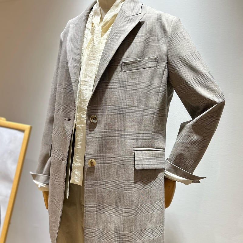 No.2306152 グレンチェックピークドラペルジャケット Made in