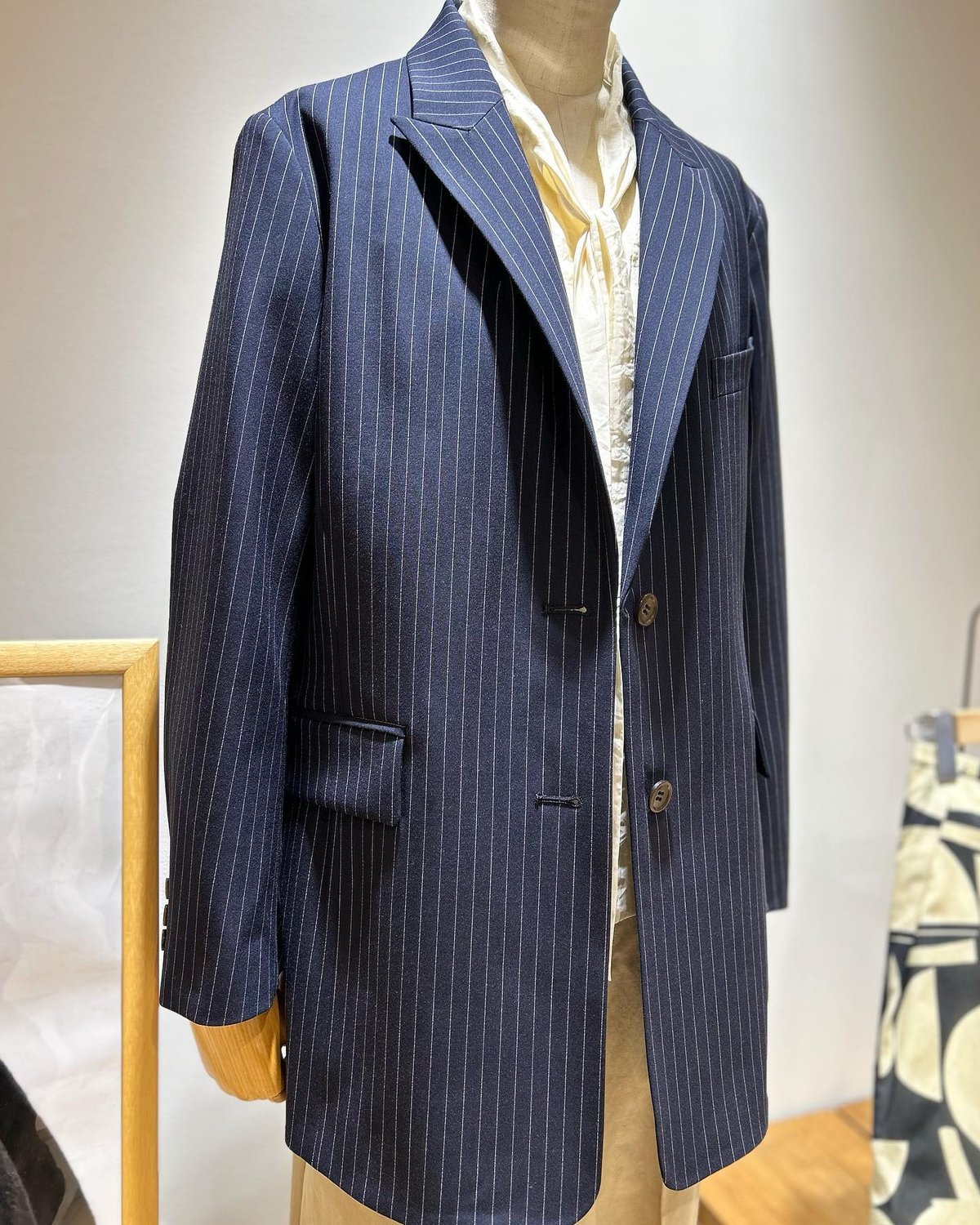 No.2306152 ストライプピークドラペルジャケット Made in Japan No.2306152 ストライプピークドラペルジャケット Made in Japan