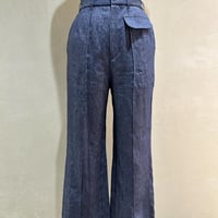 No.2309159　リネンデニムクリースステッチパンツ　Made in Japan