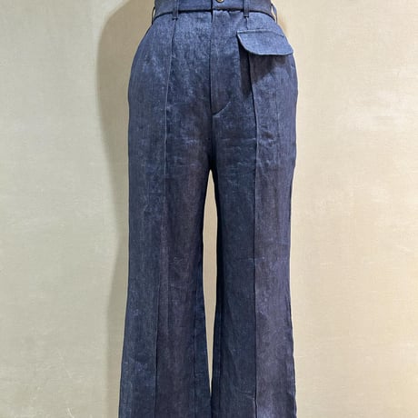 No.2309159　リネンデニムクリースステッチパンツ　Made in Japan