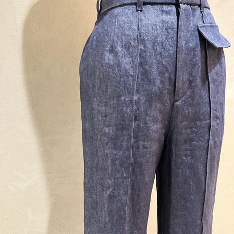 No.2309159　リネンデニムクリースステッチパンツ　Made in Japan
