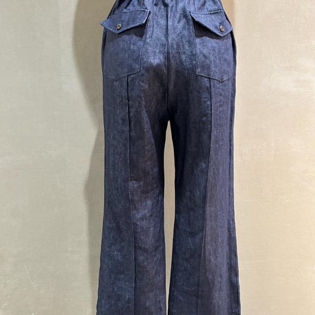 No.2309159　リネンデニムクリースステッチパンツ　Made in Japan