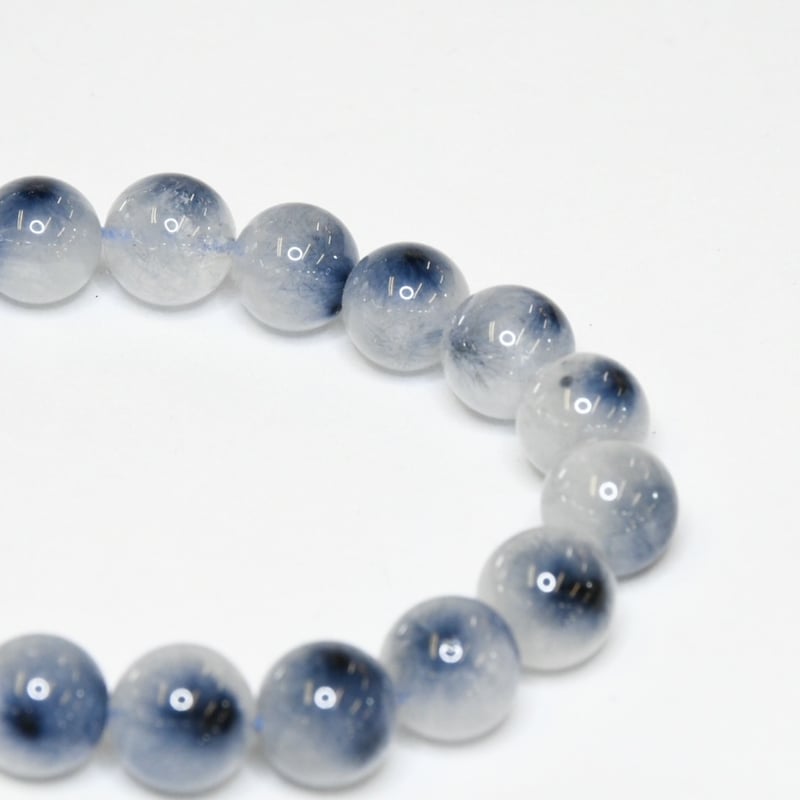 秋セール】ブルートルマリン(インディゴライト)インクォーツ10.5mm