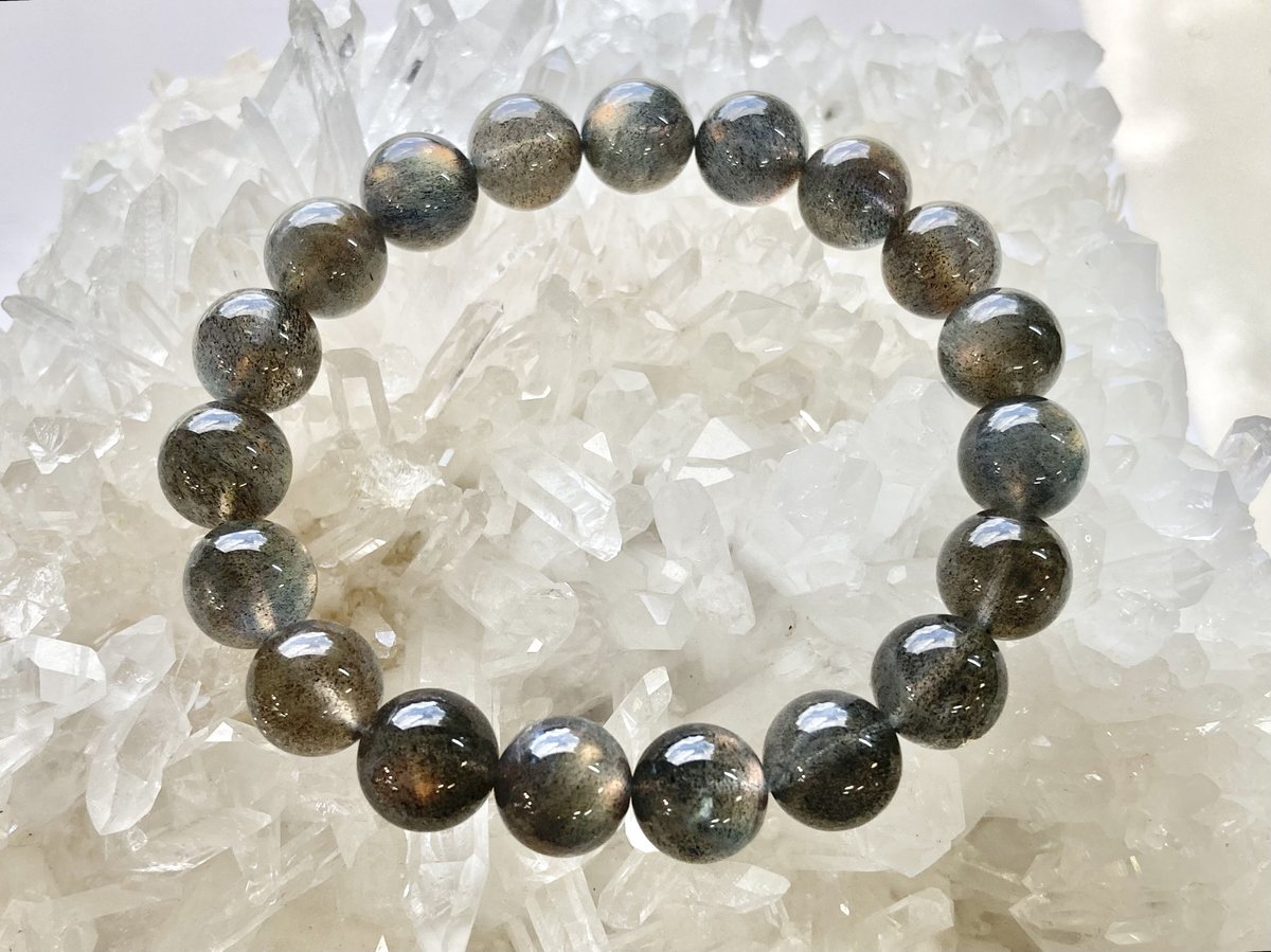 特選ハイグレード 悩ん レインボーシラー ラブラドライト ブレスレット  