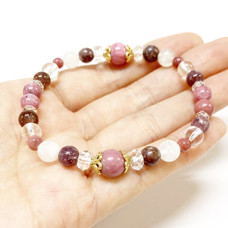 健康ブレス】 ロードナイト×レピドライト オリジナルブレスレット