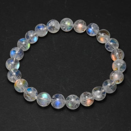 ホワイトラブラドライト ボタンカット 8.5mm/16cm ホワイトラブラドライト ボタンカット 8.5mm/16cm ホワイト