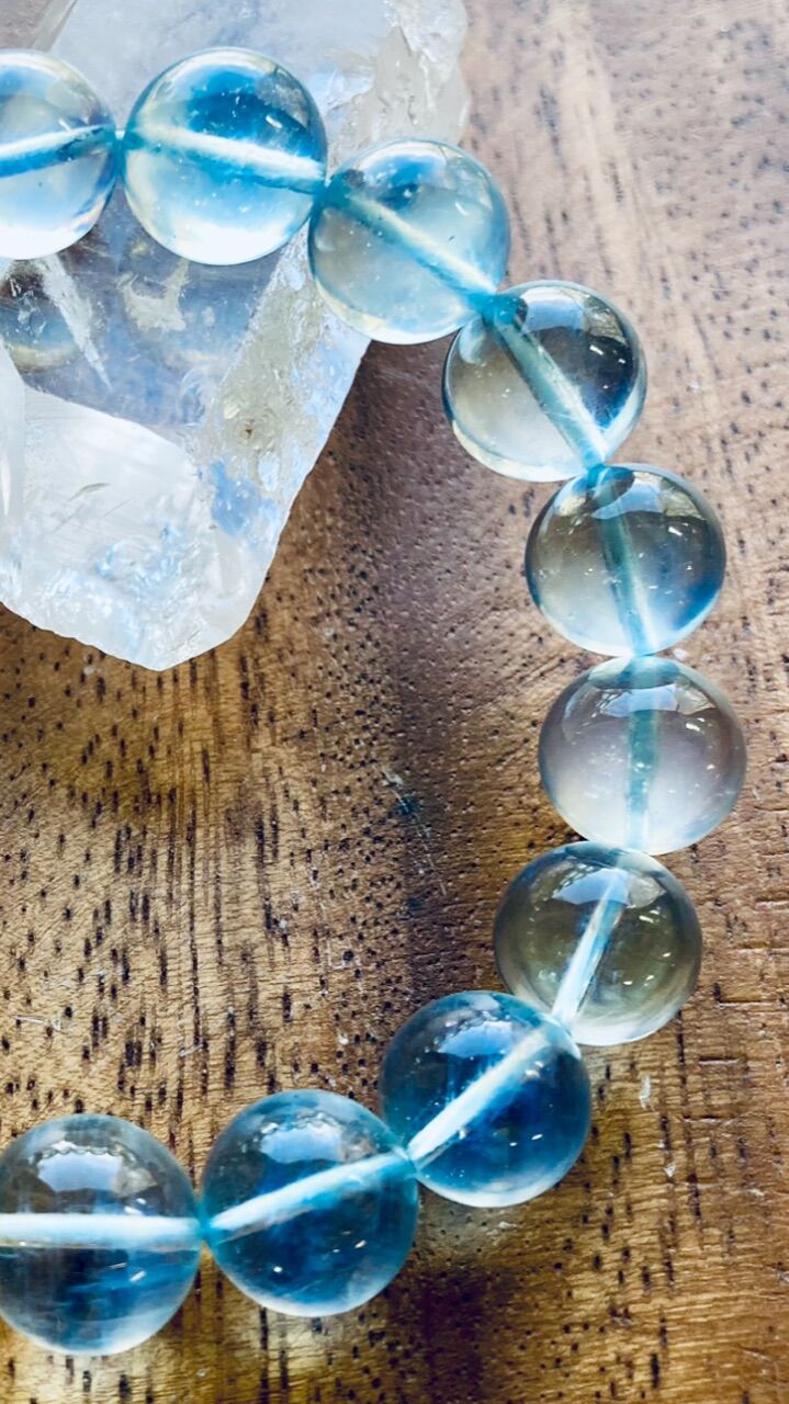 最高級品質】海の精霊の宝物 極上クリアーアクアマリンのブレス