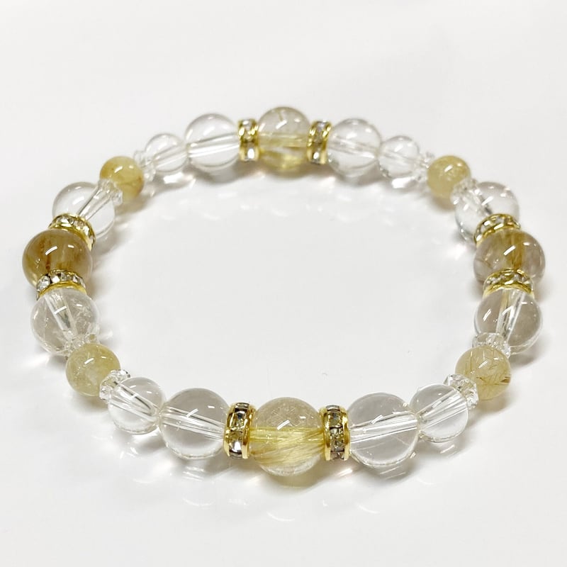 金運ブレス】 ルチルクォーツ×水晶 オリジナルブレスレット | 那須高原