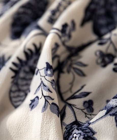 blue flower smock blouse (1 color)