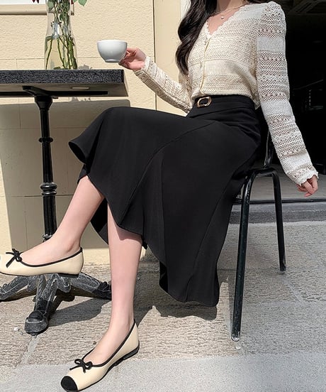 high waist flared skirt (3 colors)