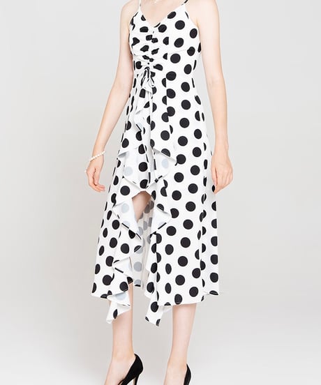 dot camisole frill dress (1 color)