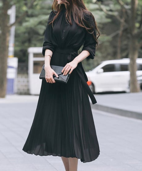 long pleated dress (4 colors)