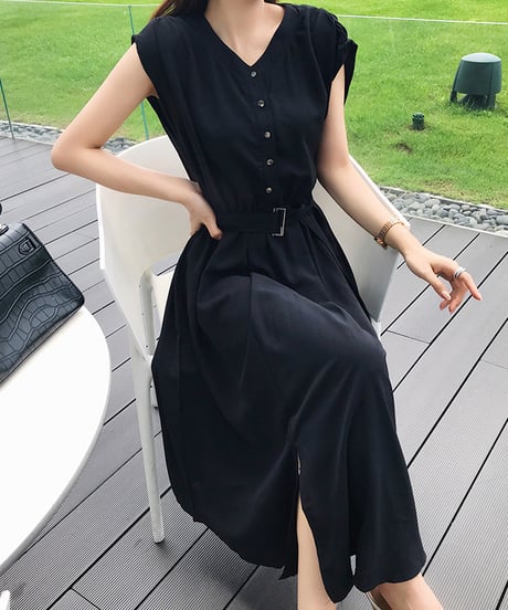 flare long dress (4 colors)