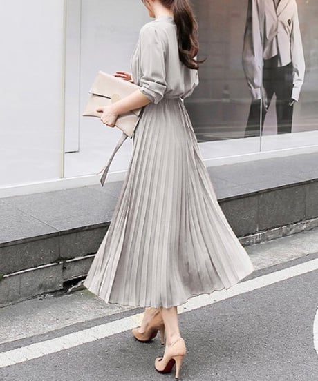 long pleated dress (4 colors)