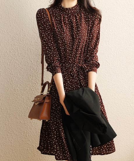 rare pattern brown dress (1 color)