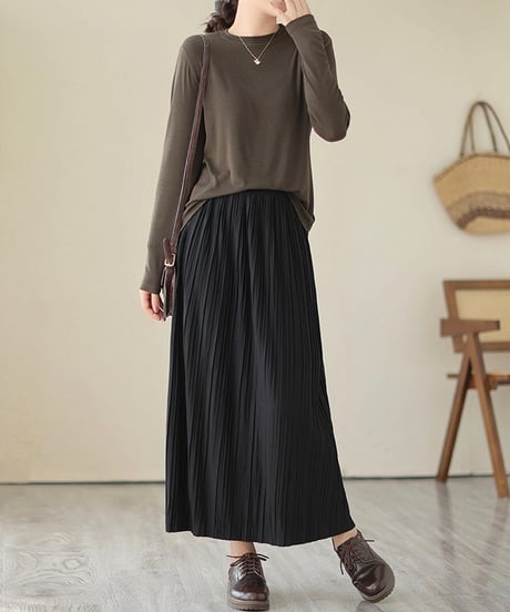 long pleated skirt (2 colors)