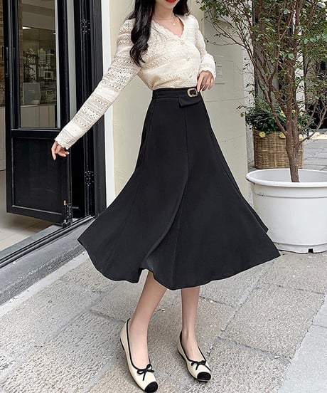 high waist flared skirt (3 colors)