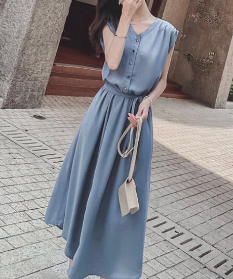 flare long dress (4 colors)