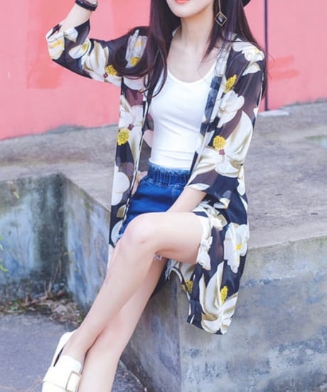on-flower long shirt (1 color)