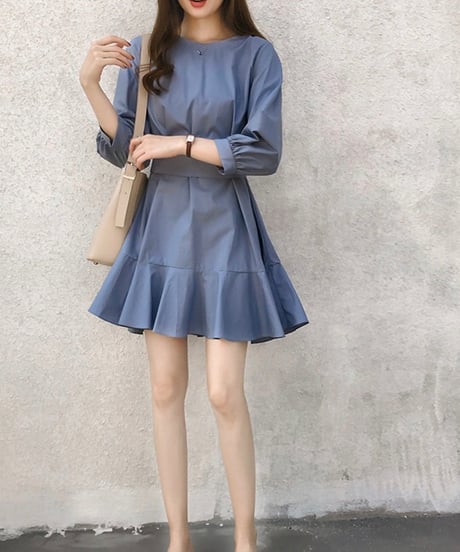 two-way flare gather dress (2 colors)