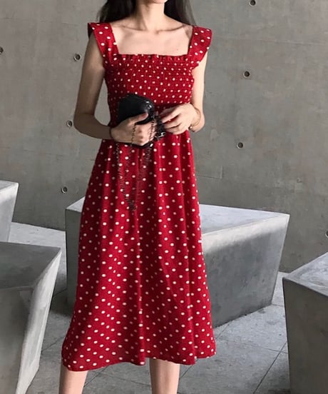 mimore length dot dress (3 colors)