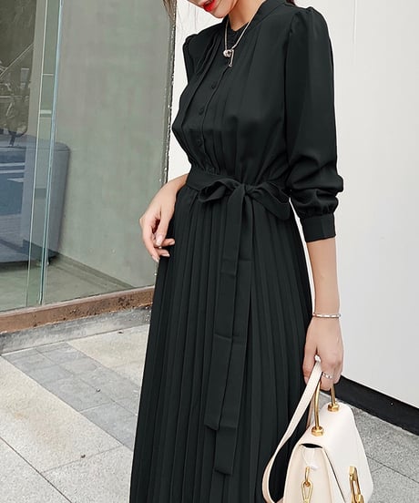 long pleated dress (4 colors)