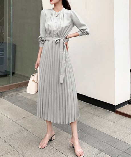 long pleated dress (4 colors)