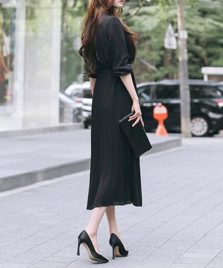long pleated dress (4 colors)