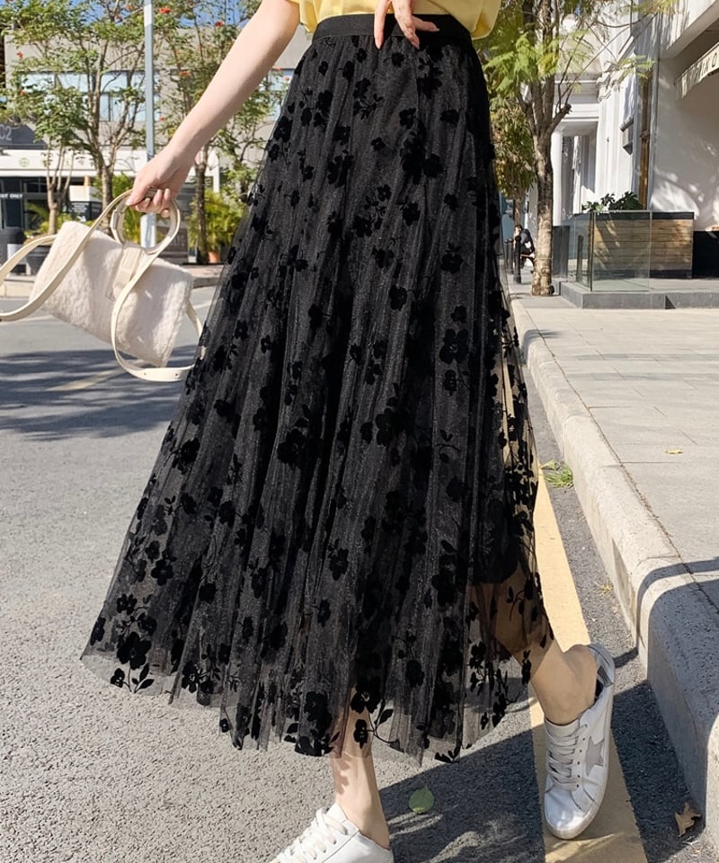 floral see-through skirt (3 colors) | REPOACE®︎ floral see-through skirt (3 colors) | REPOACE®︎