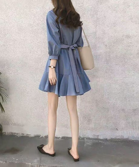 two-way flare gather dress (2 colors)