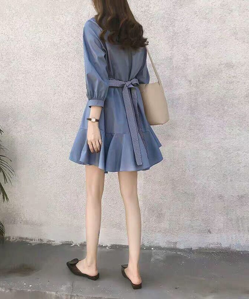 two-way flare gather dress (2 colors) | REPOACE®︎