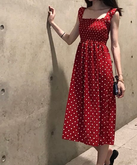 mimore length dot dress (3 colors)