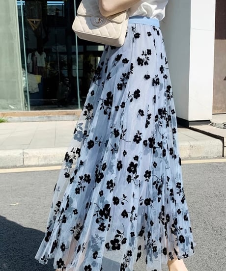 floral see-through skirt (3 colors)