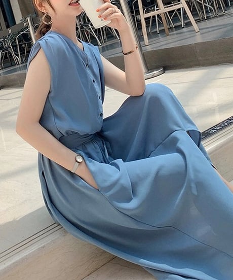 flare long dress (4 colors)