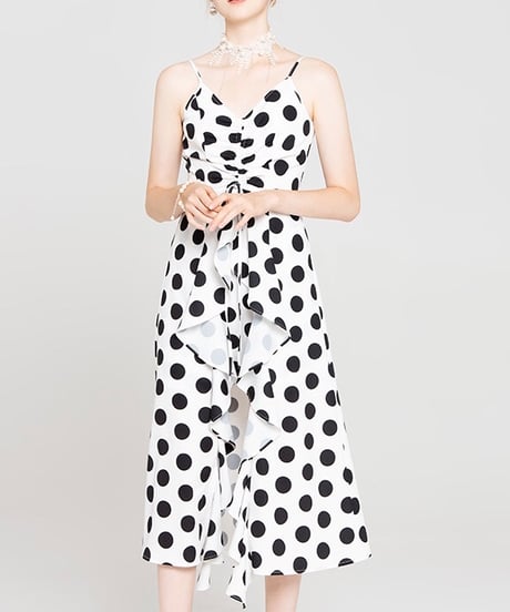 dot camisole frill dress (1 color)